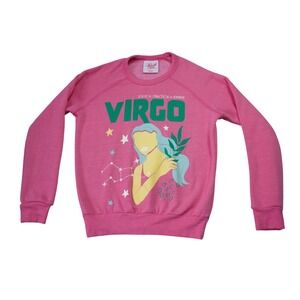 Anthropologie Midnight‎ Rider Virgo Graphic Sweatshirt Pink Raglan Pullover XXS